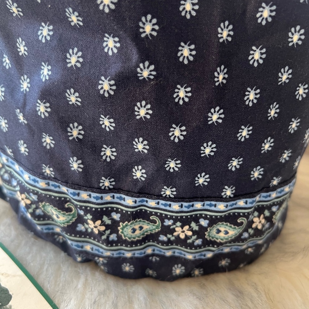 Vintage Y2K NWT Vera Bradley Seaport navy blue drawstring bucket bag cottagecore - Picture 2 of 7